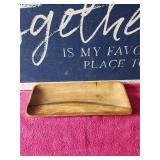 Wooden Dough Bowl About 18 Inches Long