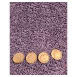 4 Silver Dimes Different Dates