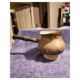 Vintage Aluminum Wooden Handle Pour Pot