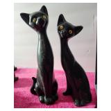 A Pair Of Black Cats about 10 Inches Tall