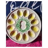 Vintage Early Deviled Egg Plate No Chips Or Cracks