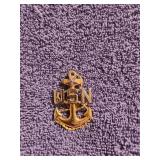 Sterling Silver Pin USN Anchor