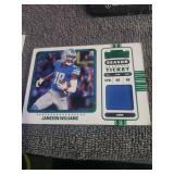Jameson Williams Detroit Wide Receiver Jersey Card