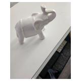 White Glass Elephant No Chips Or Cracks