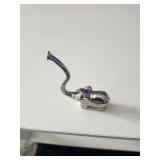 Mini Solid Metal Elephant With Extra Long Trunk