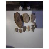 Native American Primitive Arrowheads & Tools