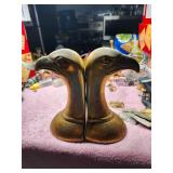 1 Pair Brass Duck Book Ends Very Heavy