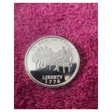 One Ounce .999 Solid Silver 1776 Liberty Round