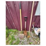 3 Tools 2 Shovels & 1 Flat Scrape Hoe