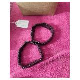 2 Hematite Beaded Stretch Bracelet Magnetic Stones