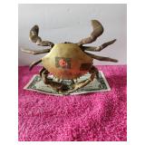 Big Solid Brass Crab Ash Tray