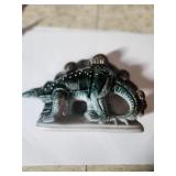 Vintage Green & Brown Glaze Stegosaurus