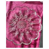 1 Clear Glass Deviled Egg Plate