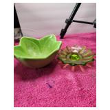 2 For One Money Green Candle Dish & Bowl