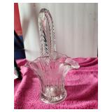 Vintage Crystal Brides Basket Etched Floral Design