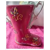 Ceramic Flower Boot ,Vase Or Inside Catch All