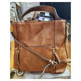 Brown Faux Leather Hand Bag Nice