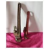 2 Used Pipe Wrench 1 Medium 1 Small