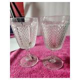 Pair of Frostier Diamond Point Wine Glasses