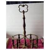 Brass Wine Holder Two Bottles 18' Tall
