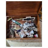 Box Of Knives Belt Buckles Brass And Much More