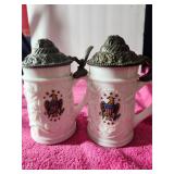 2 Vintage Indiana Glass Co. Milk Glass Stein