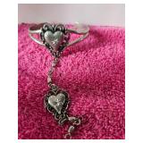 Silver Color Heart Bracelet Nice Costume Jewelry