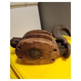 Antique Wooden Barn Pulley Very Nice Condition