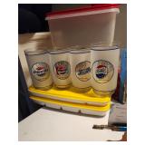 4 Vintage Pepsi Advertising Glasses