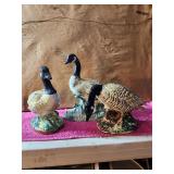 3 Vintage Ceramic Geese