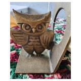 Brass Owl Candle Holders & Brass Tub