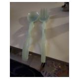 Jade green salad fork and spoon lettuce tool