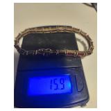 Red Ruby Tennis Bracelet Sterling Silver 15.9 Gram