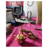 Brass Watering Can Clock & Brass Shoe