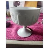 Embossed FTD White Milk Glass Vase 1970's