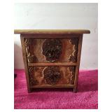 Wooden Jewelry Box Or Trinket Box With Skull Faces