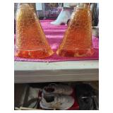 2 Vintage Carnival Glass Wall Sconces For Flowers