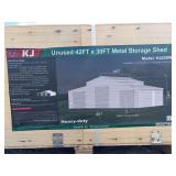 42’ x 30’ Metal Storage Shed - Assembly Required- cream color