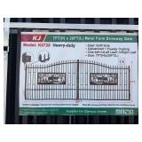 (1) Set of Metal Driveway Gates with Deer Motif - Each Gate is 7’H x 10’W