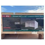 20’ x 12’ Livestock Metal Shed - Assembly Required - Cream Color