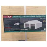 45’ x 25’ Double Garage Steel Barn Shed - Assembly Required - Cream Color