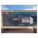 20’ x 12’ Livestock Metal Shed - Assembly Required - Cream Color