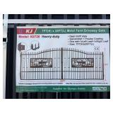 (1) Set of Metal Driveway Gates with Deer Motif - Each Gate is 7’H x 10’W