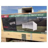 25’ x 12’ Livestock Metal Shed - Assembly Required - Cream Color