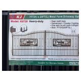 (1) Set of Metal Driveway Gates with Deer Motif - Each Gate is 7’H x 10’W