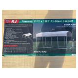 11’ x 19’ All Steel Carport - Assembly Required - Cream Color