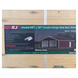 45’ x 25’ Double Garage Steel Barn Shed - Assembly Required - Red Brown Color
