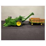 John Deere 4020 Diesel with John Deere 237 Corn Picker and John Deere Dump Wagon ERTL - 27'L x 8'H