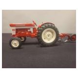 International 340 Utility Diecast Tractor with 2 Bottom Plow - 12'L x 4'H