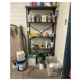 Misc. Painting supplies and shelf